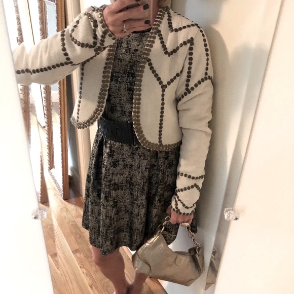 Soprano Gold Metallic Skater Dress - Picture 7 of 11